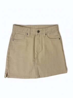 George Girls' Khaki Tan Denim Mini Skirt Size 12 100% Cotton